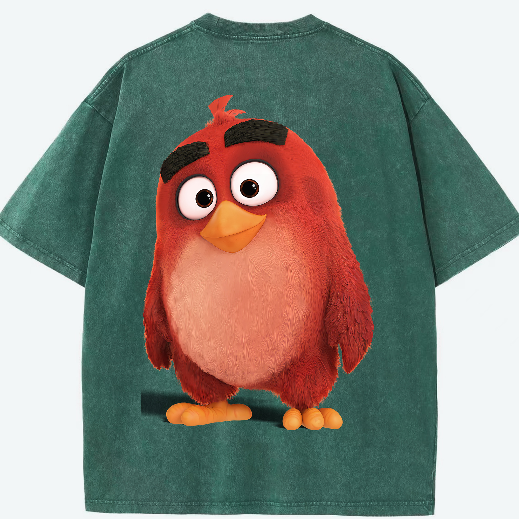 （画像用） Angry Birds アングリーバード 綿100% ヴィンテージ風 半袖Tシャツ（背面プリント）